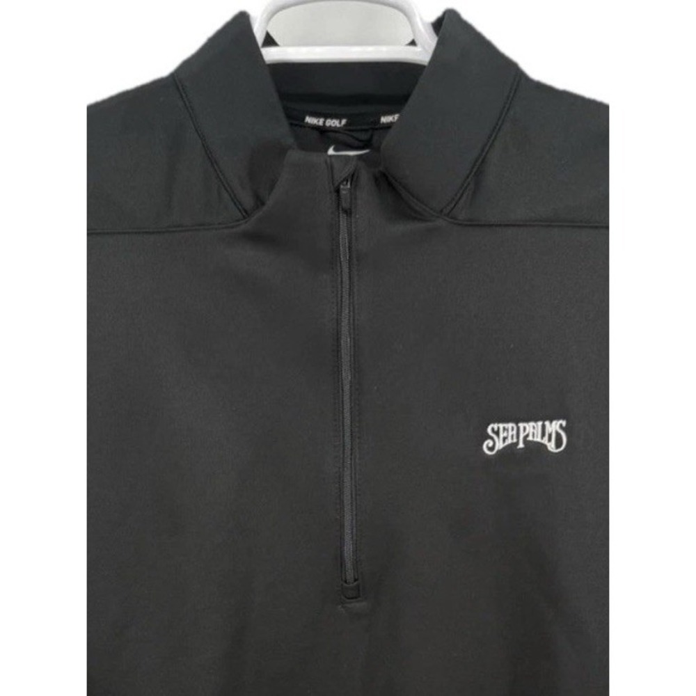 Nike Golf Mens 1/4 Zip Long Sleeve Pullover Shirt Black XL Sea Palms Resort